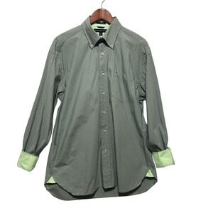 Tommy‎ Hilfiger Men's L Green Check Plaid Button Up Shirt Classic Preppy Casual